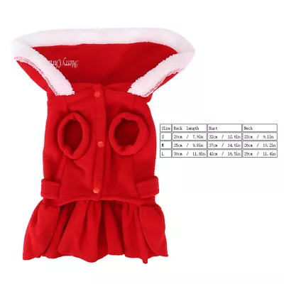 £3.60 • Buy Winter Xmas Red Dog Clothes Dress For Small Dogs Puppy Jacket Clothing Outfit