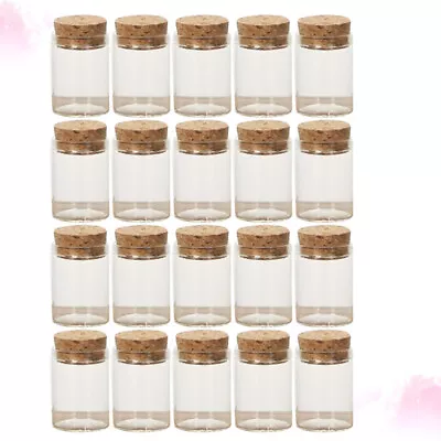  20 Pcs Miniature Corked Glass Bottle Small Jars With Lid Wedding • £13.28