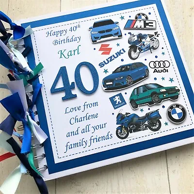 PERSONALISED GUEST BOOK For Men Birthday 40th 50th 60th 70 80 90 Dad Grandad Son • £18.50