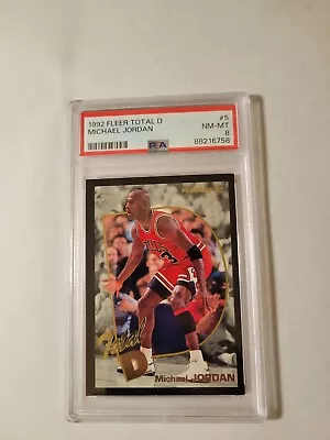 1992 Fleer Total D #5 Michael Jordan PSA 8 Chicago Bulls • $185