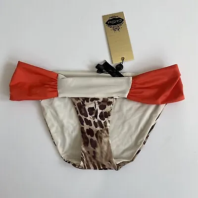 A. Che Bikini Swim Bottom Only Brown Orange Animal Print XS Zebra Cheetah • $24.99