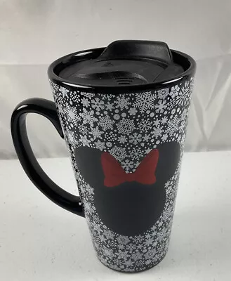 Disney Ceramic Minnie Mouse Icon With Snowflakes Travel Mug • $18.99