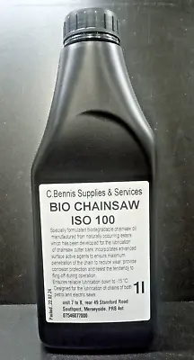 Biodegradable Chainsaw Oil ISO 100 Petrol Or Electric 1 Ltr Environmental Safe • £7.99