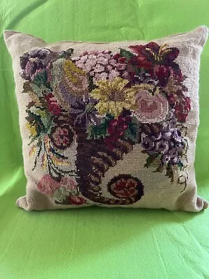 Elizabeth Bradley Complete Cushion Autumn Needlepoint Good Condition  Free P &P • £42