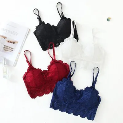 £4.27 • Buy Womens Push Up Padded Bra Super Boost Lace Support Plunge Bras Comfortable Slim