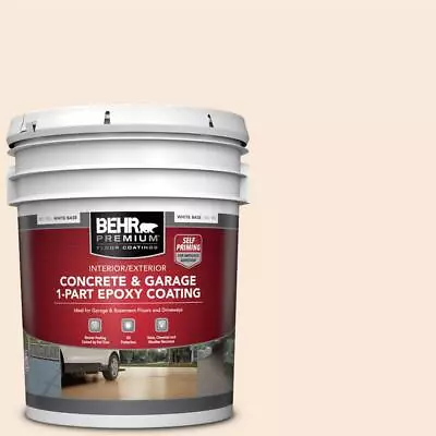5 Gal. White Self-Priming 1-Part Epoxy Satin Finish Concrete Garage Floor Paint • $246.51