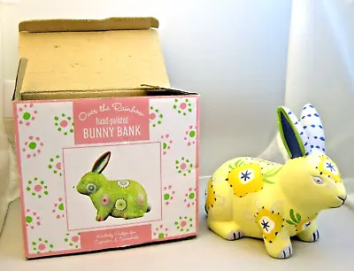 Hand Painted Ceramic Bunny Rabbit Bank Kimberly Hodges Cupcakes & Cartwheels  • $12.99