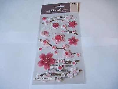 Crafts Stickers Sticko Cherry Blossoms Flowers Pink Branches Some Repeats 3D • $4.49