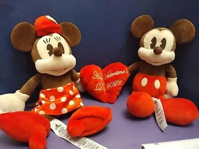 Mickey And Minnie Mouse Plush 14” Valentine's Day 2022 With Magnet Heart￼ • $14.50