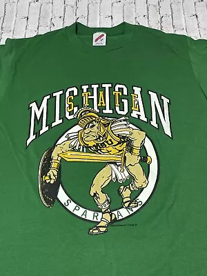 Vintage Jerzees Large Michigan State Spartans MSU Sparty Single Stitch • $39.99