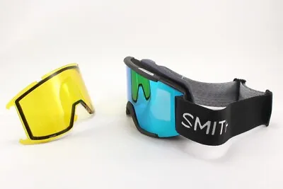 Smith Squad Ski / Snow Goggles Black ChromaPop Sun Green Mirror Lens + Bonus • $120