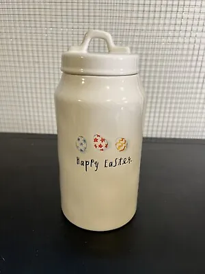 Rae Dunn Happy Spring Easter Easter Egg Rare Tall Cookie Jar Canister Brand New • $32