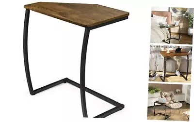  Side Table End Table Vintage C-Shaped Couch Table For Sofa Laptop 1.walnut • $57.26