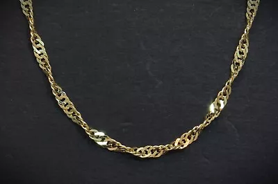 9 Carat Yellow Gold Twisted Curb Necklet 16  1.6gm (80.24.211) • £72