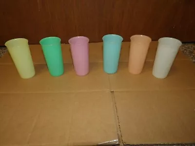 (6) Vintage TUPPERWARE 6 Oz Pastel  Cups   #117-24    4 1/4  Tall • $19.99