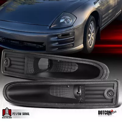 Fit 2000-2002 Mitsubishi Eclipse Black Front Bumper Lights Signal Lamps • $30.99