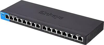 Linksys LGS116 16-Port Business Gigabit Unmanaged Network Switch Play & Plug UK • £62.99