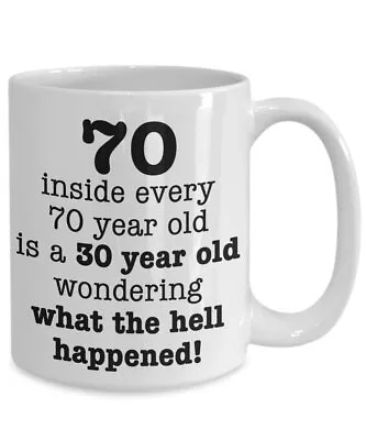 70th Birthday Coffee Mug Birthday Gifts Woman 70 Years Old Men Grandma Grandpa • £16.40