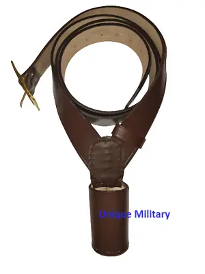 FLAG POLE BELT HOLDER CARRIER BROWN LEATHER Military Parade Masonic (New) • $33.46