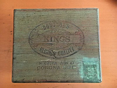 Vintage Cedar Brass Hinged Cigar Box-Marked  Donohue's Kings -Priced To Sell • $5.95