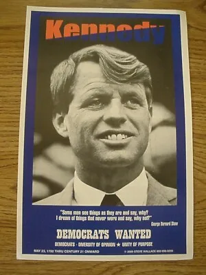 Coattail ROBERT  KENNEDY POSTER Democrats Wanted OKLAHOMA STEVE WALLACE Campaign • $76.49