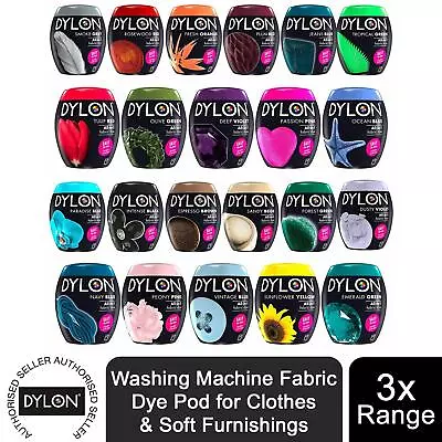 DYLON Washing Machine Fabric Dye Pod For Clothes & Soft Furnishings 3pk Of 350g • £26.99