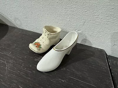 Set Of 2 Mismatched Ornamental Bone China Shoes • £7.99