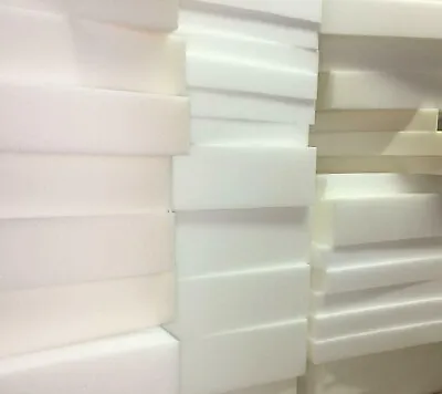High Density WHITE Foam Sheets Cushions Seat Pad Cut To Any Size Upholstery Foam • £43.99