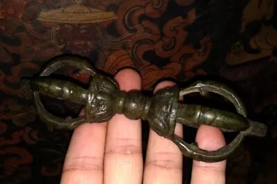 Rare Tibet Tibetan 1600s Old Antique Buddhist Bronze Five Pronged Vajra Dorje • $1000