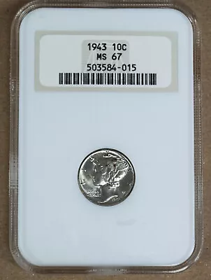 1943 Mercury Dime Ngc Ms67 584015 - Old Holder • $75