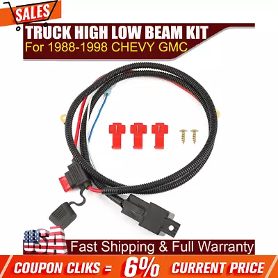 For 1988-98 CHEVY GMC TRUCK HIGH LOW BEAM KIT 88 89 90 91 92 93 94 95-98 4 LIGH! • $9.79