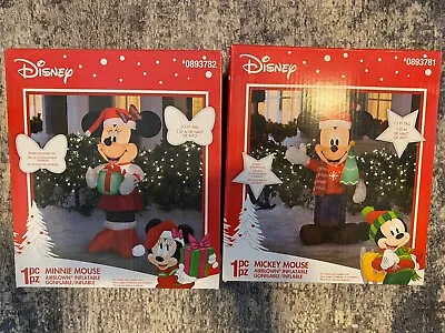 Gemmy Disney Mickey & Minnie Mouse Set Of Christmas Airblown Inflatable Light Up • $65