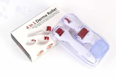 $27.86 • Buy 4 In 1 Derma Roller Set 0.5mm, 1.0mm, 1.5mm Titanium Micro Needles W/Travel Case