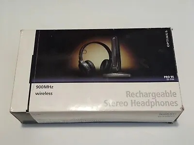 BRAND NEW OPTIMUS RECHARGEABLE STEREO HEADPHONES PRO 95 33-1144 900MHz • $27.63