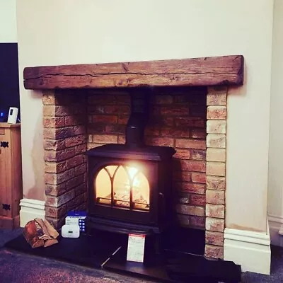 Reclaimed SOLID OAK BEAM Fireplace Mantel Mantle Shelf Lintel Mantelpiece 6x6 • £129.99