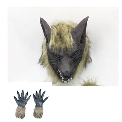 £10.90 • Buy Wolf Mask Halloween Costumes Or/and Werewolf Gloves Animal Latex Werewolf Mask