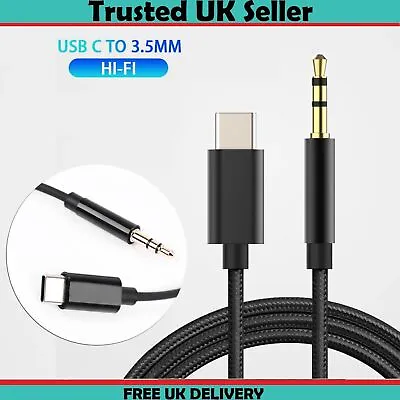 Aux Cable Type C To 3.5mm Car Stereo Audio Adaptor Jack For All Mobile Phones • £3.99