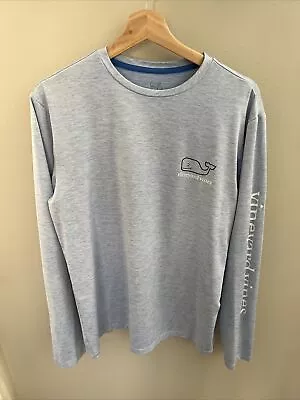 Vineyard Vines Performance Long Sleeve T Shirt Men’s Size Small Light Blue Logo • $20