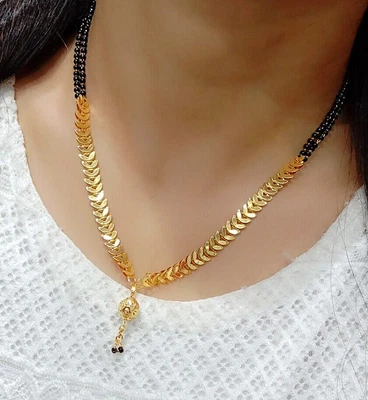$32.70 • Buy Indian Tradition Mangalsutra Earrings Beaded Chain Ethnic Jewelry Women
