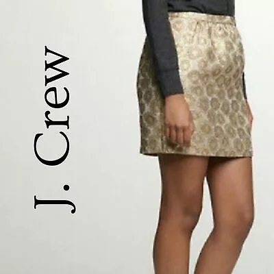 J Crew Gold Metallic Embroiled Mini Skirt Sz 0 • $12