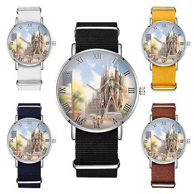 Sagrada Familia Barcelona Spain Wristwatch Men Women Nylon Watch Birthday Gift • $34.99