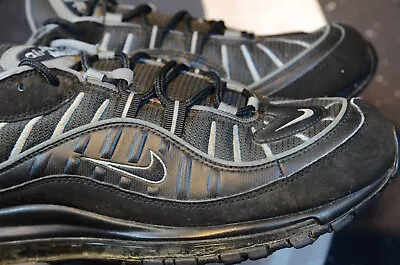 Nike Air Max 98 Black Smoke Grey Mens Size 12 Sneakers Athletic Running Shoes • $42.74