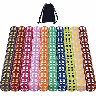 AUSTOR 100 Pieces 6 Sided Game Dice Set 10 Pearl Colors  Assorted Colors  • $19.32