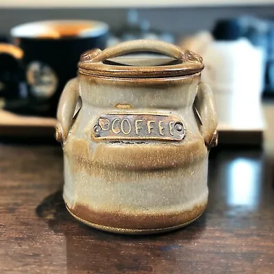 Coffee Jar W/ Lid (Brown Ceramic Vintage Pottery) • $45