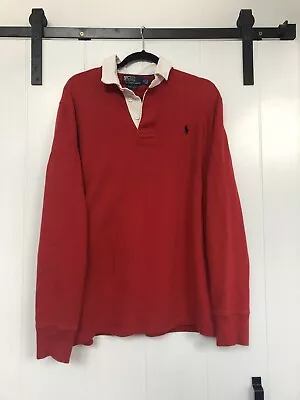 Ralph Lauren Polo Red Jersey Oversized Shirt Jumper Men’s XL • £29