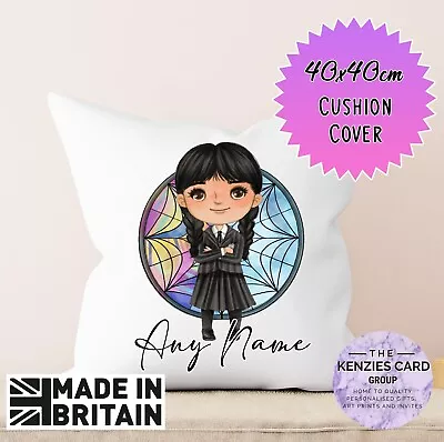 Wednesday Addams Cushion Cover Personalise Any Name 40x40cm Cushion Cover V7 • £6.55