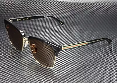 GUCCI GG0382S 002 Rectangular Square Black Brown 56 Mm Men's Sunglasses • $203.98