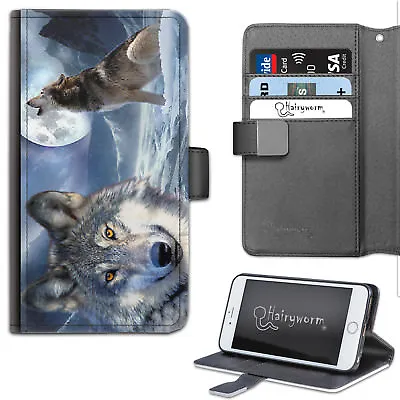 $36.43 • Buy Wolf Phone Case;PU Leather Side Flip Phone Cover With Moon Wolf Dog Animal