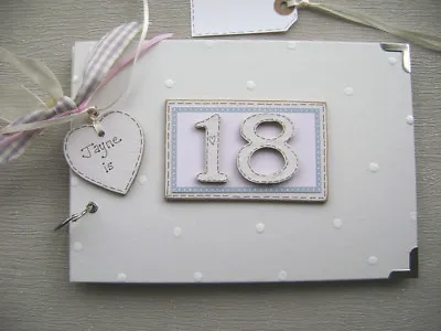 PERSONALISED 18th  Birthday .A5  SIZE. PINK  PHOTO ALBUM/SCRAPBOOK/MEMORY BOOK. • £13.99