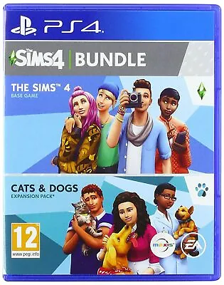 $89 • Buy The Sims 4 + Cats & Dogs Bundle Virtual World Sim Game Sony Playstation 4 PS4